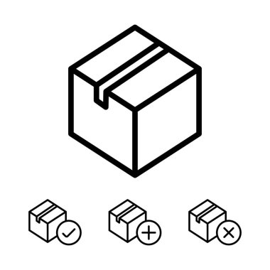 Line paketi, beyaz arka plan kutusu simgeleri