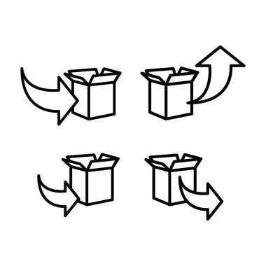 Line paketi, beyaz arka plan kutusu simgeleri