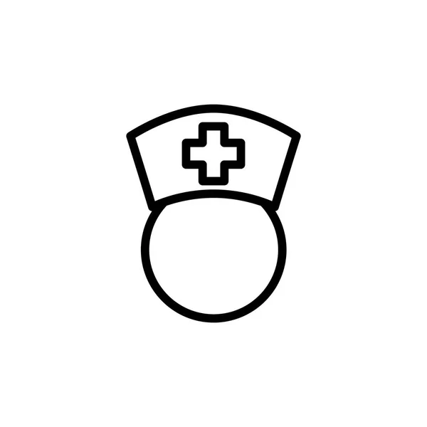 Line nurse icon on white background — Stock Vector