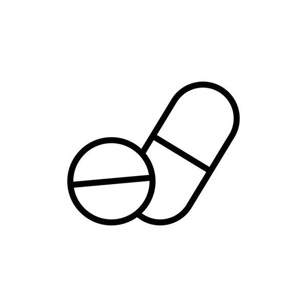 Thin Line Pille und Tablet-Symbol — Stockvektor