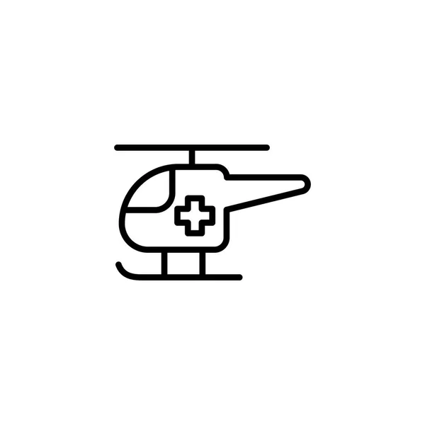 白色背景上的救护直升机图标 — 图库矢量图片
