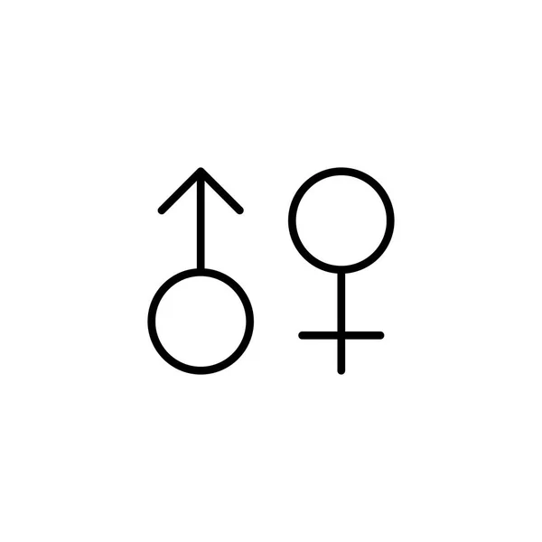 Vrouwelijk, mannelijk, gender pictogram — Stockvector