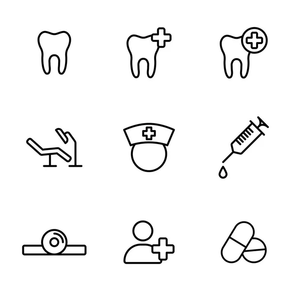 Iconos dentales establecidos sobre fondo blanco — Archivo Imágenes Vectoriales