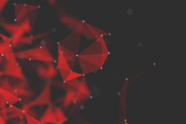 Fütüristik teknoloji arka plan. Pleksus üçgen fütüristik fantezi. 3D render.