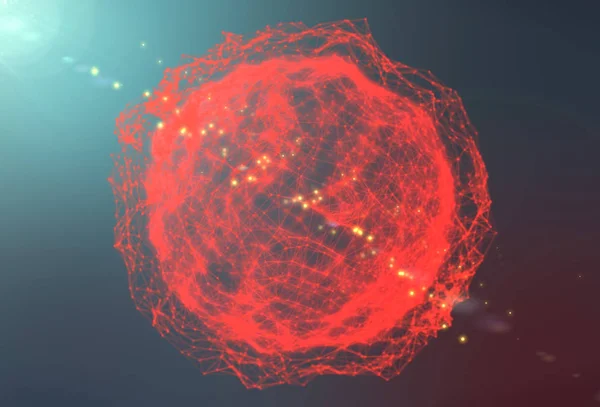 Fütüristik teknoloji arka plan. Pleksus üçgen fütüristik fantezi. 3D render.