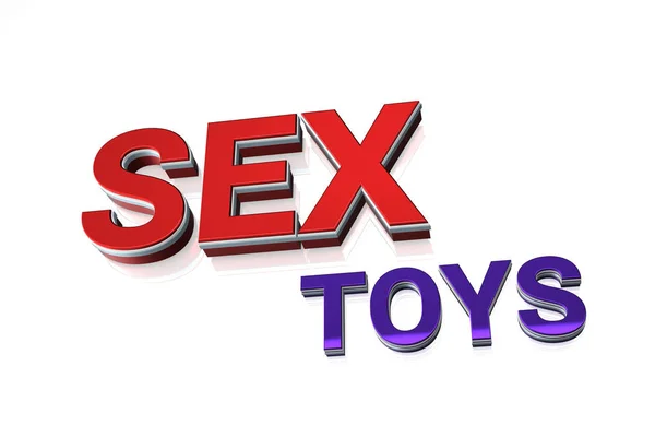 Beyaz arka plan üzerinde kırmızı metin izole seks. 3D çizim