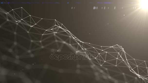 Futuristischer Technologie-Hintergrund. Plexus-Dreieck futuristische Fantasie. 3D-Darstellung. — Stockvideo