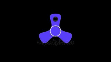 Siyah arka plan üzerinde parlayan dönen eğilim topluca el spinner