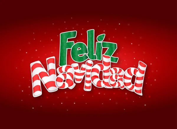 Feliz Navidad-Merry Christmas tebrik kartı İspanyolca dil-kırmızı kapak içinde arka planda yıldızlarla. Düzen boyutu: 15 cm x 11 cm. yazı tasarım.