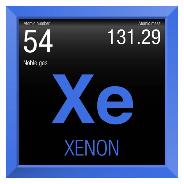 Xenon symbol. Element number 54 of the Periodic Table of the Elements ...