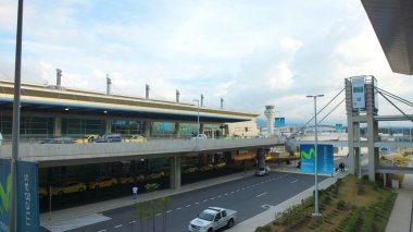 Tababela, Pichincha / Ekvator - 16 Ocak 2016: Mariscal Sucre Uluslararası Havaalanı Quito şehir içinde günlük aktivite