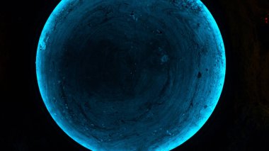 Dairesel taş görünümü aşağıdan kubbe mavi ışık ile