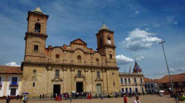 Zipaquira, Cundinamarca / Kolombiya - 19 Ocak 2016: görüntülemek Zipaquira Piskopos katedral. Özel bir Holy Trinity ve St. Anthony Pauda, destek için 1805 ile 1916 arasında inşa edilmiş