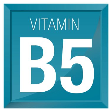 Vitamin B5 simgesi - kimya - kare çerçeve mavi arka plan ile