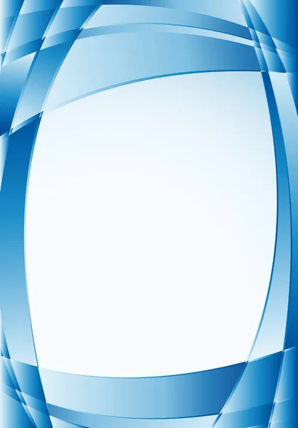 Fondo azul abstracto con ondas y un cuadrado blanco en el centro para colocar textos. Tamaño A4 - 21cm x 30cm - Imagen vectorial — Vector de stock