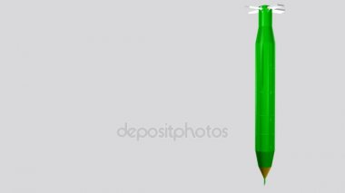 3D animasyon gri arka plan üzerinde 360 derece dönen Massive Ordnance Air Blast - Moab - bomba. Alfa kanalı dahil