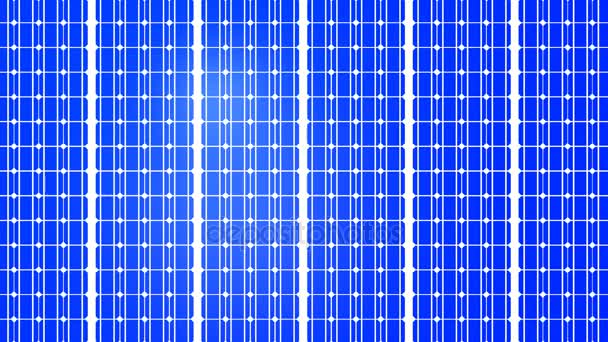 动画 3d 的太阳能电池板展开六个部分从左到右覆盖整个屏幕。此动画可以用作包括过渡效果-可再生能源-Alpha 通道 — 图库视频影像