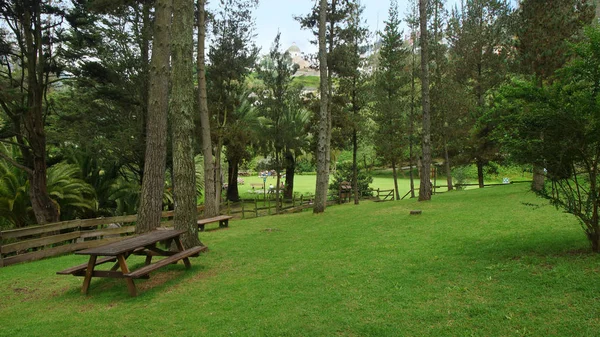 Guapulo, Pichincha / Equador - 11 de junho de 2016: Vista do Parque de Guapulo com a cúpula do Santuário da Virgem de Guapulo em segundo plano — Fotografia de Stock