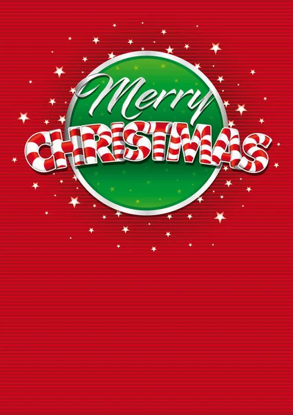 메리 크리스마스 글자입니다. 백그라운드에서 라인 텍스처 인사장의 빨간 커버. 레이아웃 크기: 21 ㎝ x 29.7 cm. A4 크기. 레터링 디자인입니다. 벡터 이미지 — 스톡 벡터