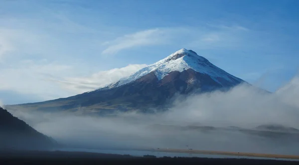 View of the north face of the Cotopaxi volcano on a cloudy morning - Ecuador