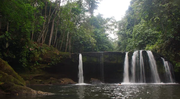 View of Carachupa Pakcha waterfall near the village of El Coca