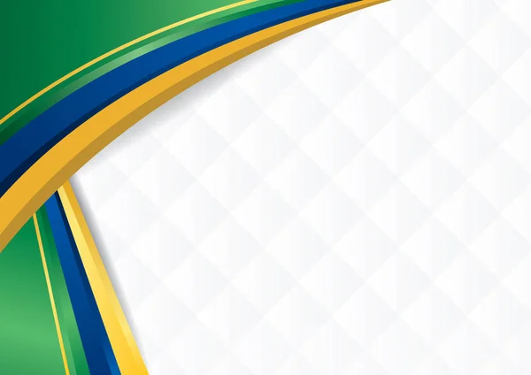 Abstraktní pozadí s tvary s barvami vlajky Brazílie, jako diplom nebo certifikát — Stockový vektor