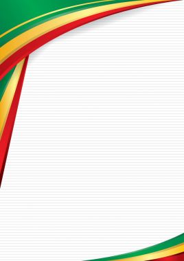 Diploma veya sertifika kullanmak için Senegal, bayrak renkleri ile şekillerle arka plan. Biçim A4. Vektör görüntü