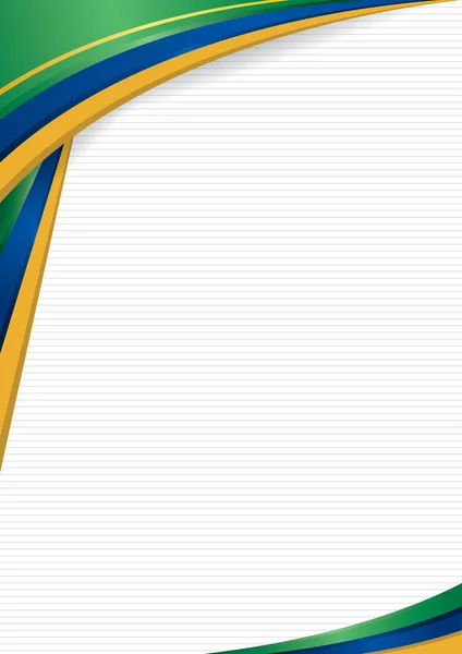 Abstraktní pozadí s tvary s barvami vlajky Brazílie, jako diplom nebo certifikát. Formát A4. Vektorový obrázek — Stockový vektor