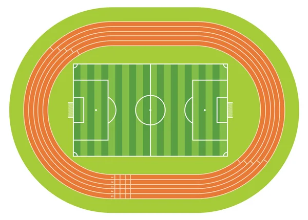 Vista Aérea Campo Fútbol Dibujado Con Línea Blanca Sobre Fondo — Archivo Imágenes Vectoriales