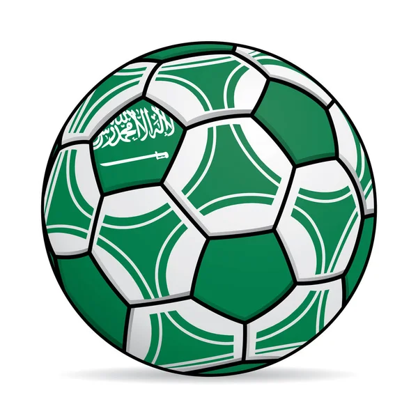 Pelota Fútbol Con Los Colores Bandera Arabia Saudita Imagen Vectorial — Archivo Imágenes Vectoriales