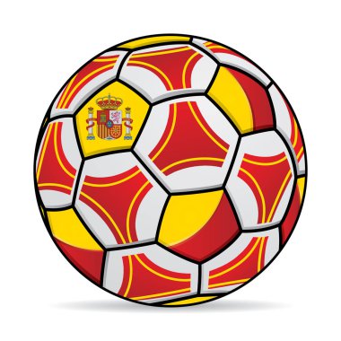 Futbol topuyla İspanya bayrağının renkleri. Vektör görüntü
