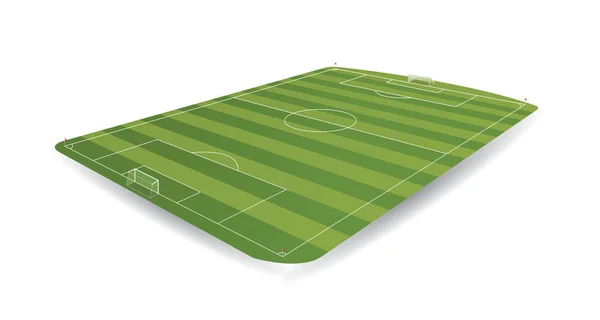Leeres Fußballfeld Der Perspektive Mit Darstellung Auf Weißem Hintergrund Vektorbild — Stockvektor