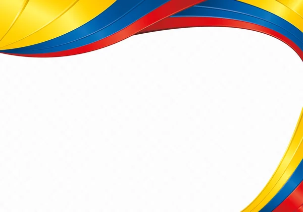 Абстрактний Фон Хвилями Жовтими Синіми Червоними Кольорами Прапора Еквадору Колумбії — стоковий вектор