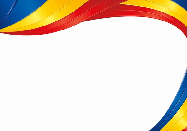 Abstraktní Pozadí Tvary Vln Modrou Žlutou Červenou Barvou Vlajky Rumunska — Stockový vektor