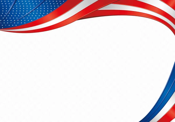 Abstraktní Pozadí Tvary Vln Modrou Bílou Červenou Barvou Vlajky Usa — Stockový vektor