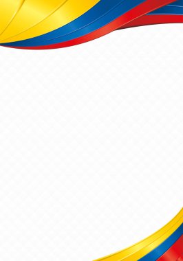 Diploma veya sertifika olarak kullanılmak üzere Ekvador, Kolombiya veya Venezuela bayrağının sarı, mavi ve kırmızı renkleriyle soyut arkaplan