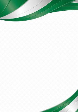 Diploma ya da sertifika olarak kullanmak üzere Nijerya bayrağının yeşil, beyaz renklerine sahip dalga şekilli soyut arkaplan