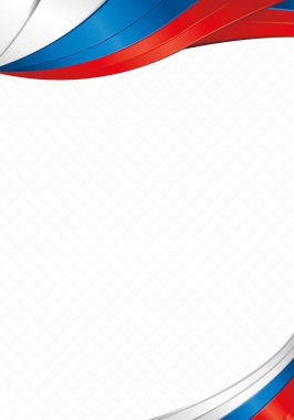 Diploma ya da sertifika olarak kullanılmak üzere Rusya ya da Slovakya bayrağının beyaz, mavi ve kırmızı renkleriyle soyut arkaplan