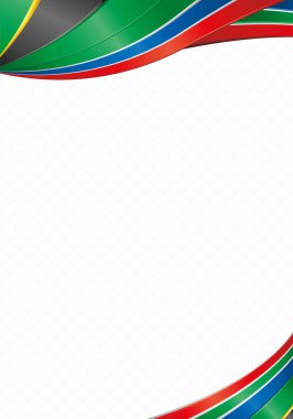 Diploma veya sertifika olarak kullanılmak üzere Güney Afrika bayrağının siyah, sarı, yeşil, mavi, kırmızı renkleriyle soyut arkaplan