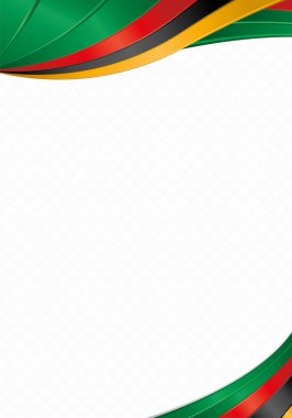 Diploma veya sertifika olarak kullanılacak Zambiya bayrağının yeşil, kırmızı, siyah, sarı renkleriyle soyut arkaplan