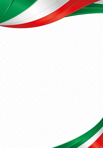 メキシコまたはイタリアの国旗の緑 赤の色を用いた波型のアブストラクト背景をディプロマまたは証明書として使用する — ストックベクタ