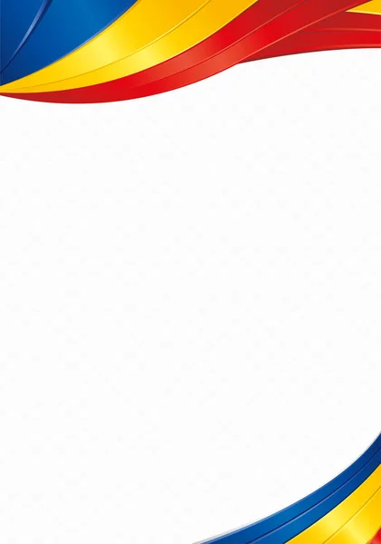 Абстрактный Фон Волнами Синим Желтым Красным Цветами Флага Румынии Использования — стоковый вектор
