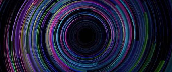 Background Light Lines Blue Green Yellow Purple Color Rotating Rapidly — Stock Photo, Image