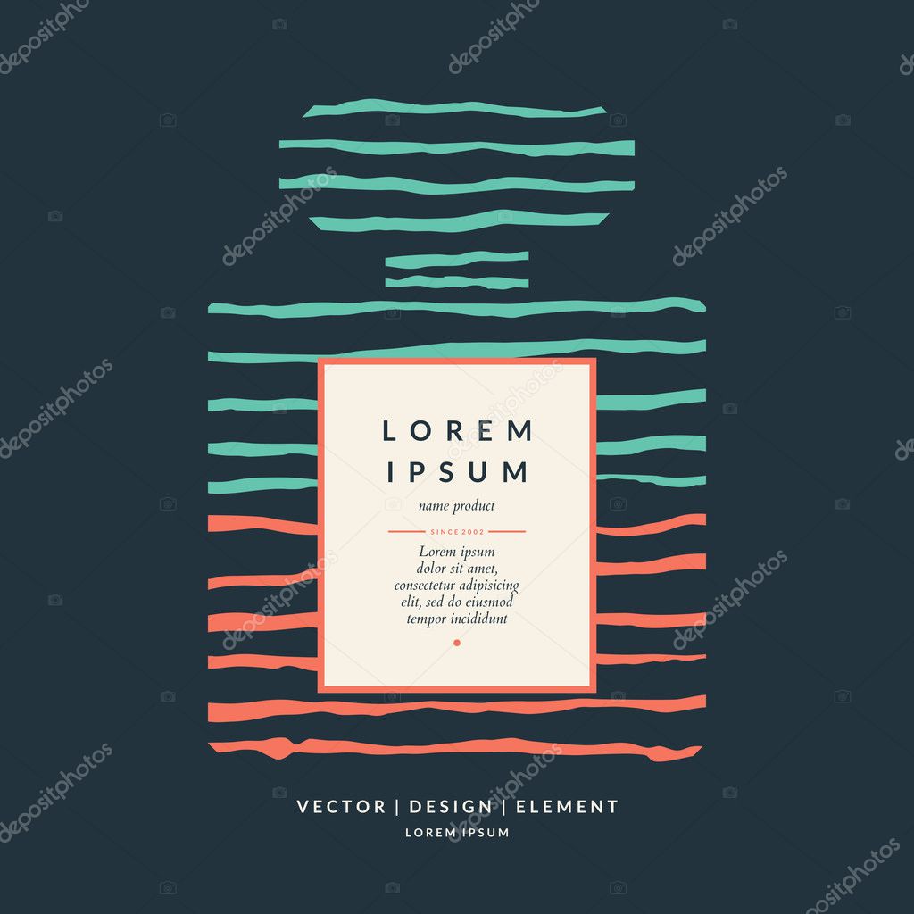 Perfume bottle. Elements for design, cards poster