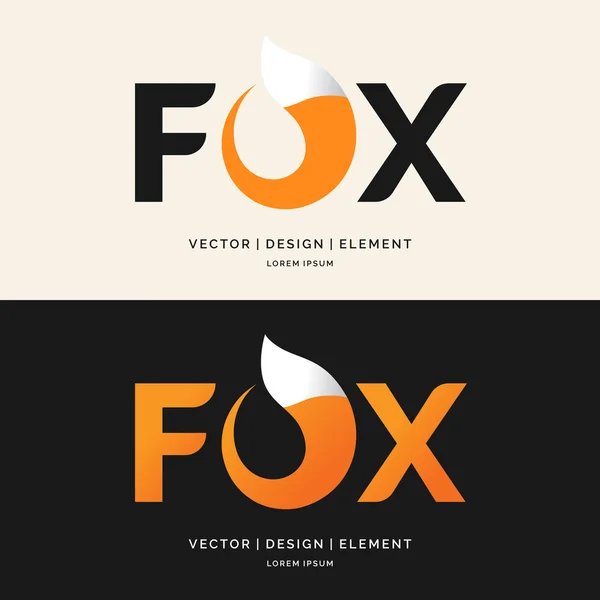 The inscription Fox, modern logo and emblem. — Stock Vector