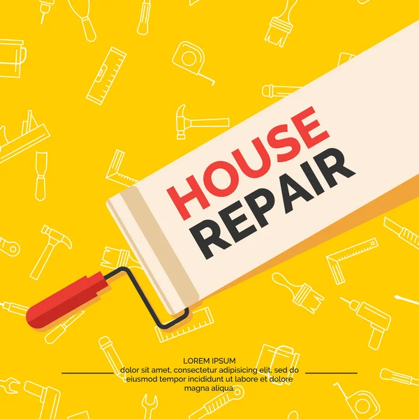 Handgereedschap voor home renovatie en bouw. — Stockvector