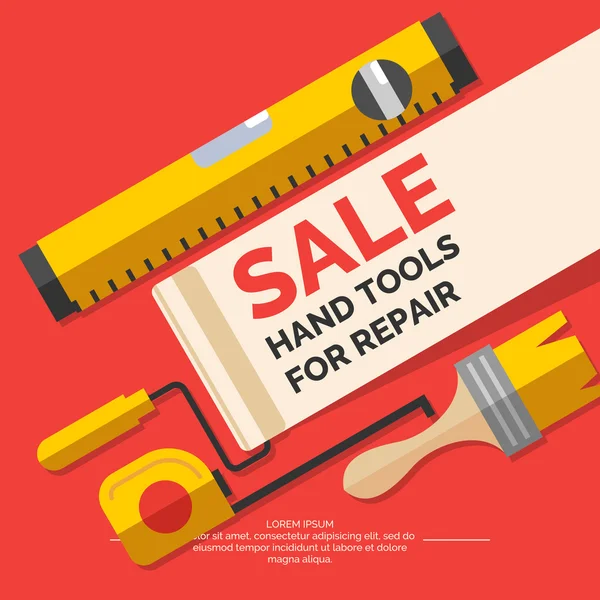 Sale Hand tools for home renovation and construction. — Stock Vector