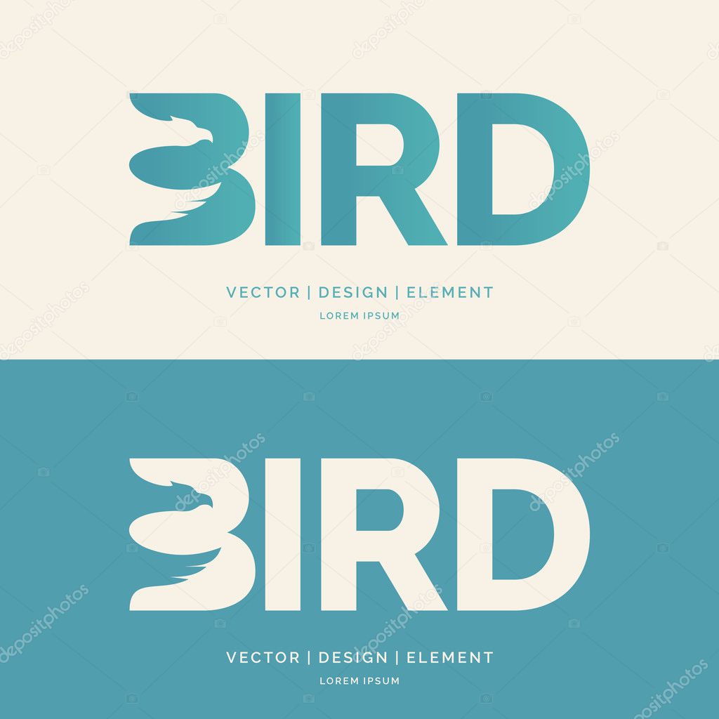 The inscription bird, modern logo and emblem.