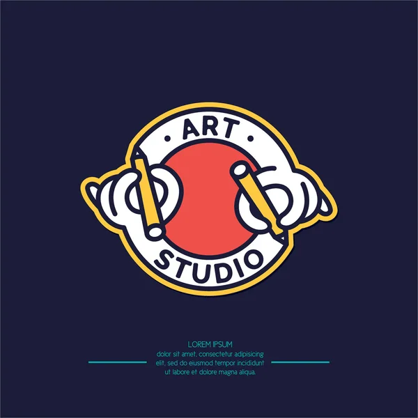 Koncepcyjne logo i etykieta sztuka Studio. — Wektor stockowy