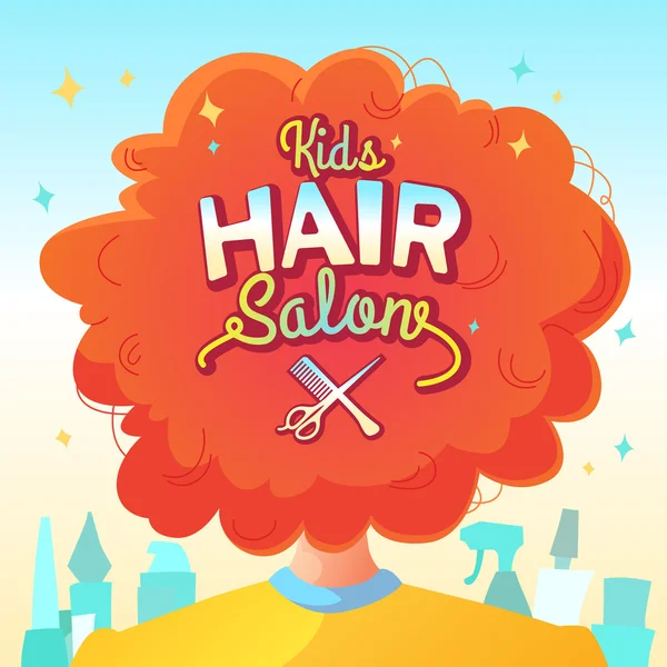 Kids hair salon. — Stock Illustration Kids hair salon. Royalty Free Stock Illustrations